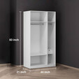 3 Doors Melamine Wardrobe L-W3D (White)