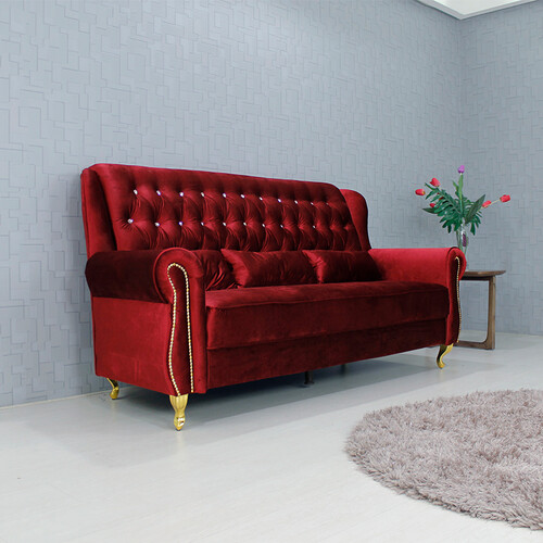 Fabric Chesterfield 3 Seater Sofa 321