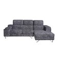 Velvet Fabric L-Shaped Sofa With Bar Storage & Cup Holder 999