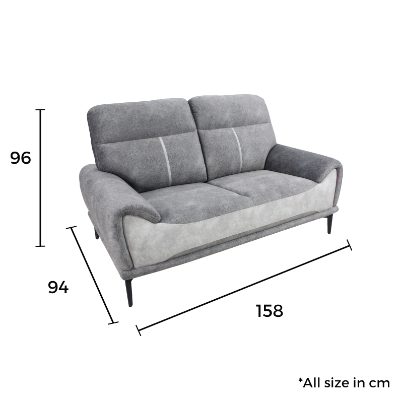 ARLA Fabric 2 Seater Sofa Dimension