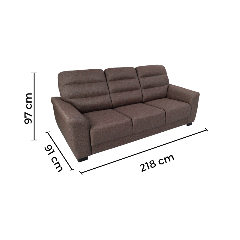 MIKO Fabric 3 Seater Sofa Dimension